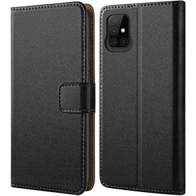 Abbildung von HOOMIL MagFlip Handyhülle für Samsung Galaxy A51 Hülle, [Erstklassige Handwerk] Premium Leder Tasche Klappbar Case Schutzhülle Schwarz