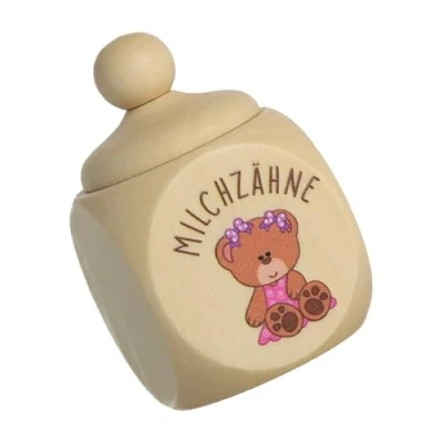 Abbildung von Spruchreif Milchzahndose aus Holz mit Deckel und UV Druck Zahndose für Milchzähne kleines Geschenk Zahnfee