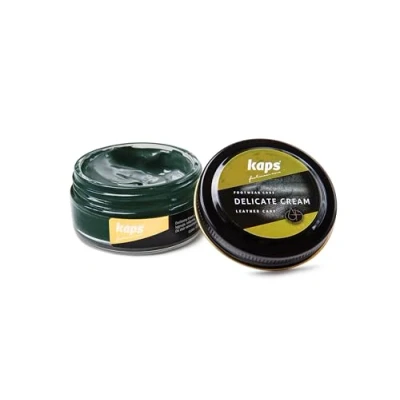 Abbildung von Kaps Schuhcreme für Glattes und Genarbtes Leder Schuhpflege Delicate Cream (113 Grün Green)