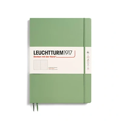 Abbildung von LEUCHTTURM1917 363920 Notizbuch Master Slim (A4+), Hardcover, 123 nummerierte Seiten, Salbei, dotted