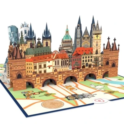 Abbildung von papercrush® Pop Up Karte Prag Besondere Geburtstagskarte oder Geldgeschenk für Reisekasse, 3D Geschenkkarte Hotelgutschein zum Geburtstag, Reisegutschein einen Städtetrip 2