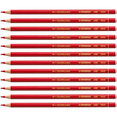 Abbildung von Buntstift für fast alle Oberflächen STABILO All 12er Pack rot