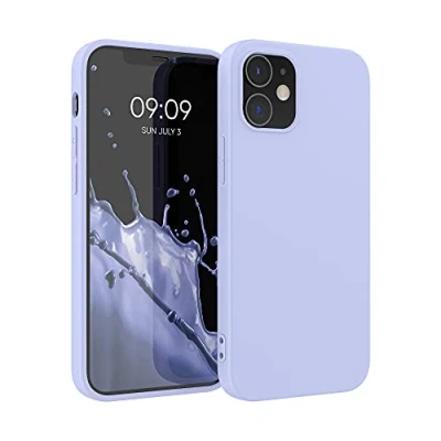 Abbildung von kwmobile Hülle kompatibel mit Apple iPhone 12 / Pro gummierte TPU Silikon Handyhülle Schutzhülle für kabelloses Laden Case in Pastell Lavendel