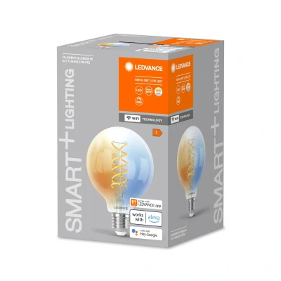 Abbildung von LEDVANCE SMART+ WiFi E27 8W LED G95 klar 827 865