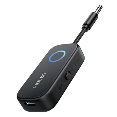 Abbildung von UGREEN Bluetooth 5.2 Sender Klinke Adapter für Zwei Airpods 2 in 1 Transmitter Empfänger Kompatibel Mit TV, Stereoanlage, Flugzeug Audio Splitter Kopfhörer