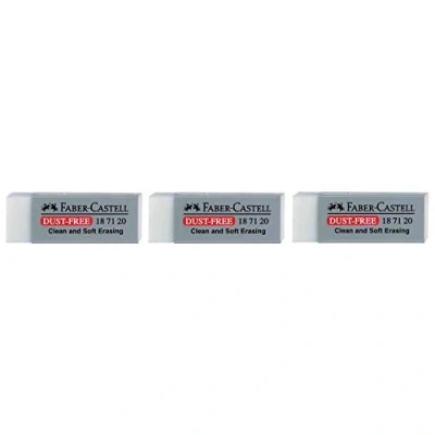 Abbildung von Faber Castell Radiergummi, Kunststoff, ohne PVC, 62 x 22 13 mm, Grau, 10 Stück