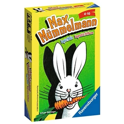 Abbildung von Ravensburger 23119 Max Mümmelmann, Mitbringspiel für 2 4 Spieler, Kinderspiel ab Jahren, kompaktes Format, Reisespiel, Hase, Yellow