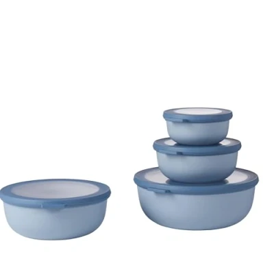Abbildung von Mepal Multischale Cirqula Round 4 teiliges Set Vorratsdosen mit Deckel Geignet als Aufbewahrungsbox, Kuhlschrank, Gefrierschrank &amp; Mikrowellengeschirr 350, 750, 1250, 2250 ml Nordic Blue