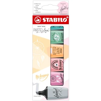 Abbildung von Textmarker STABILO BOSS MINI Pastellove 2.0 6er Pack mit 6 verschiedenen Farben