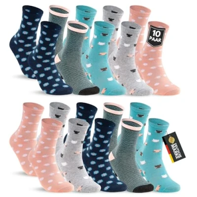 Abbildung von 10 Paar Kinder Socken Jungen &amp; Mädchen Baumwolle Kindersocken 54377 (27 30)