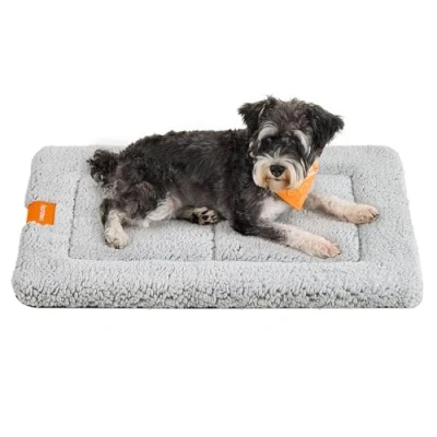 Abbildung von Feandrea Hundedecke, Haustier Decke, für Hunde, Katzen, 75 x 50 cm, M, maschinenwaschbar, trocknergeeignet, rutschfest, hellgrau PPB019G01