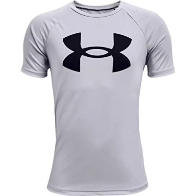Abbildung von Under Armour Fussballtech BIG LOGO Tshirt print für Kinder, Größe: 116, Grau