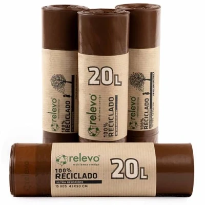 Abbildung von Relevo 60 Stück Müllbeutel 20 L 100% Recycelt Müllsäcke