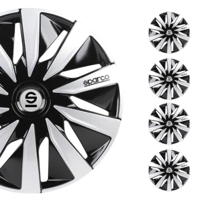 Abbildung von Sparco Satz Radzierblenden Lazio 15 Zoll Schwarz/Silber