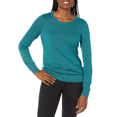 Abbildung von Amazon Essentials Damen Leichter, Langärmeliger Pullover Mit Rundhalsausschnitt (Erhältlich in Übergröße), Grünblau, M