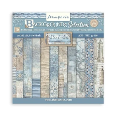 Abbildung von Stamperia Scrapbook Paper Pad for Scrapbooking, Albums, Cards, Bullet Journals, and More, Acid Free, Double Sided, Perfect Crafts Gifting (Silent Sea Backgrounds Selection) (20.3 x 20.3cm)