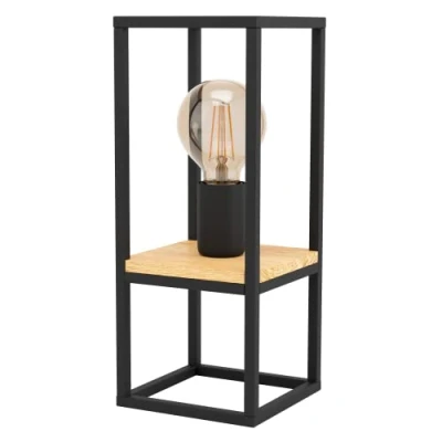 Abbildung von Tischleuchte Libertad, Höhe 35 cm, schwarz/holz, Stahl