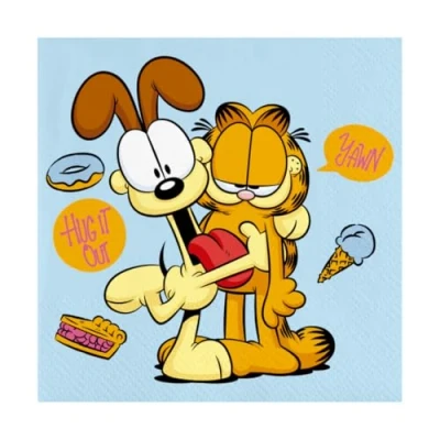 Abbildung von BeenSmile, GARFIELD 33 CM Servietten, Papierservietten, Partyzubehör, Partys, Feiern und Kindergeburtstage, 20 Stück