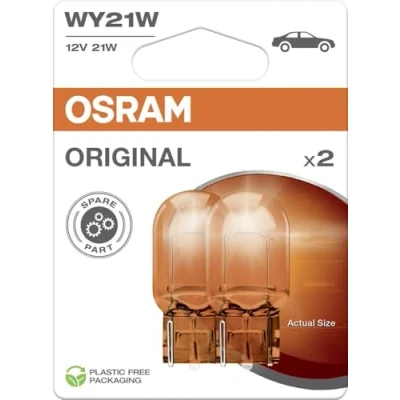 Abbildung von Osram ORIGINAL 12V, WY21W, 7504 02B, Glass Wedge Base, Halogen Signal Lamp, Double blister (2 lamps)