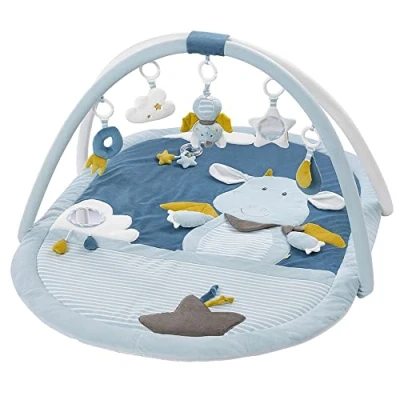 Abbildung von Fehn 3 D Activity Decke Spielbogen Little Castle Krabbeldecke mit 5 abnehmbaren Spielzeugen zum Greifen Spieldecke für Babys und Kinder ab 0+ Monaten Krabbelmatte als Geschenk zur Geburt