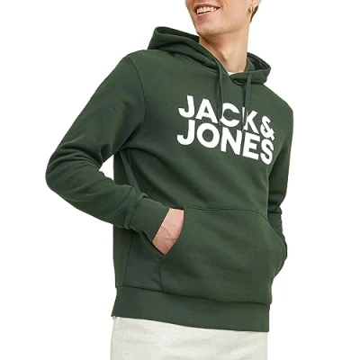 Abbildung von JACK &amp; JONES Herren Hoodie Kapuzenpullover Pullover Hoody JJECORP S M L XL XXL, Größe:L, Farbe:Mountain View Reg/Large Print 12152840