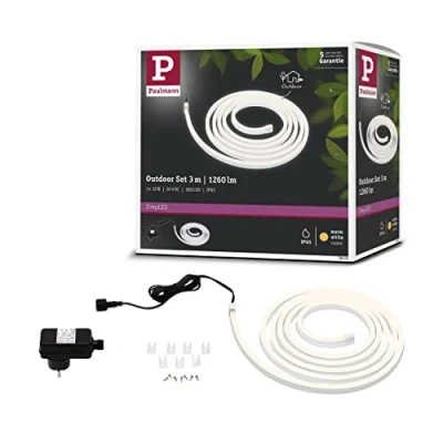 Abbildung von Paulmann 78905 LED Stripe Set Outdoor SimpLED 3m Warmweiß incl. 1x12 Watt Strip Weiß Lichtband Kunststoff Lichtstreifen 3000 K