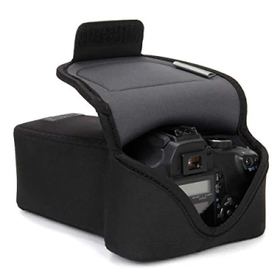 Abbildung von USA Gear DSLR Kameratasche/SLR Kamerahülse für Zoomobjektiv mit Neoprenschutz, Gürtelhalfter und Zubehörspeicher Kompatibel Canon, Nikon, Sony, Olympus, Pentax vielen Anderen Schwarz