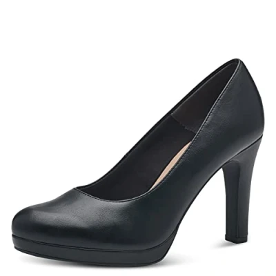 Abbildung von Tamaris Damen Klassische Pumps, Frauen Absatzschuhe,TOUCHit Fußbett,hochhackige Schuhe,stoeckelschuhe,Ausgehschuhe,Black MATT,38 EU