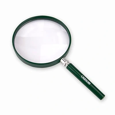 Abbildung von Carson BigEye 2x Handlupe mit extra großer 12,7 cm Linse (HU 20)