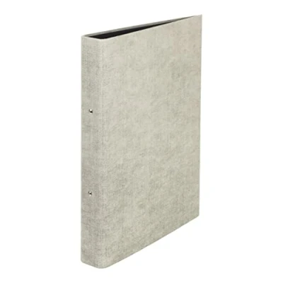 Abbildung von Bigso Box of Sweden RINGO Ringbuch mit 2 Ringen schmaler Ordner aus Faserplatte und Papier Leinenoptik Ringhefter für Dokumente, Klarsichthüllen oder Trennblätter beige