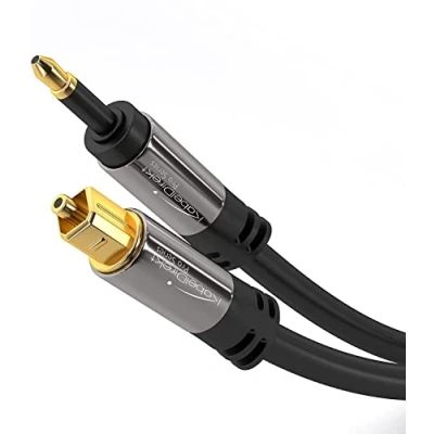 Abbildung von KabelDirekt Mini TOSLINK optisches Audiokabel mit LWL Störsignalschutz 1,5 m (Mini auf TOSLINK, digitales S/PDIF Kabel/Glasfaserkabel für Soundbar, Stereoanlage/Verstärker, HiFi Geräte)
