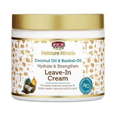 Abbildung von African Pride Moisture Miracle Kokosnuss und Baobab Öl Leave in Creme, 15 oz