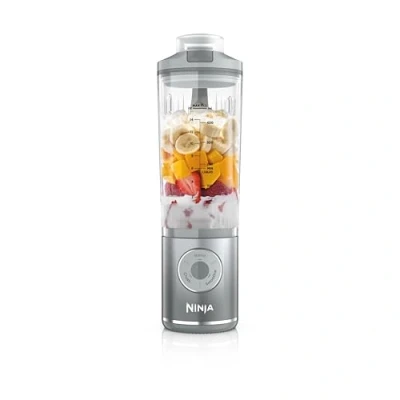 Abbildung von Ninja Blast Max Tragbarer Mixer/Blender/Smoothie Maker, 570 ml, wiederaufladbar, Mixbecher &amp; auslaufsicherer Deckel, 3 Funktionen, Smoothies, Proteinshakes, Silberfarben BC251EUSL