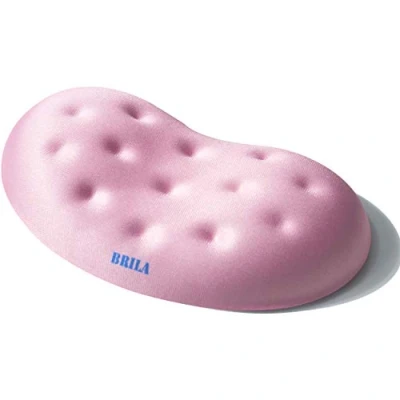 Abbildung von BRILA Handballenauflage Ergonomisch Memory Schaum Handgelenkstütze für PC Gaming Computer Laptop Arbeit Massieren von Löchern Design wrist rest (Pink mouse rest)