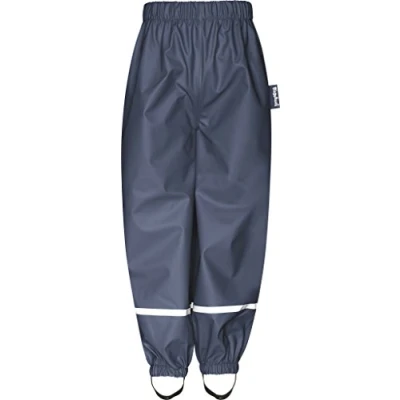 Abbildung von Playshoes Matschhose Regenlatzhose Ungefüttert Unisex Kinder Wind und wasserdichte Regenhose Regenbekleidung, marine Bundhose, 92
