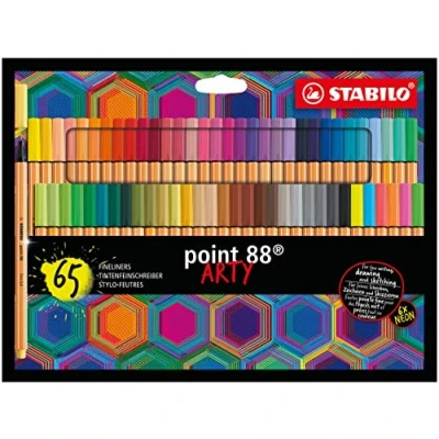 Abbildung von Fineliner STABILO point 88 ARTY 65er Pack mit 65 verschiedenen Farben
