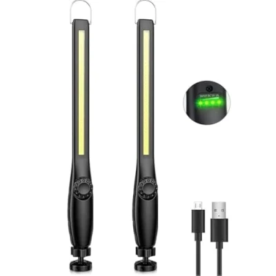 Abbildung von LED Arbeitsleuchte Taschenlampe Werkstattlampe Aufladbar COB inspektionslampe stablampe mit Magnetischen arbeitslampe für Auto Reparatur, Werkstatt, Garage, Camping, Notbeleuchtung (2 Stück)