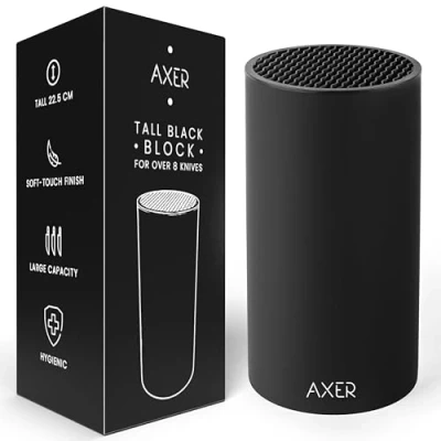 Abbildung von Axer Universal Messerblock ohne Messer Schwarz Große Unbestückte Messerblöcke für über 8 Empty Knife Block without Knives