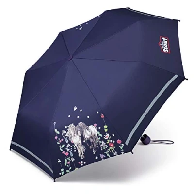 Abbildung von Scout Flower Horses Kinder Mädchen Schultaschenschirm Regenschirm Kinderschirm Schirm 10020, Violett