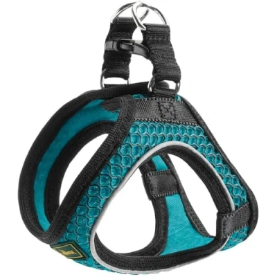 Abbildung von HUNTER HILO COMFORT Geschirr für kleine Hunde mit Netzmaterial und reflektierenden Elementen, türkis, S