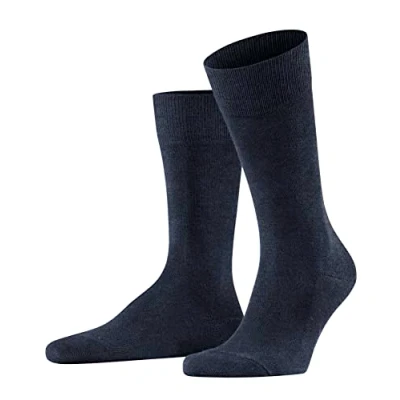 Abbildung von FALKE Herren Socken Family M SO nachhaltige Baumwolle einfarbig 1 Paar, Blau (Navy Melange 6127) neu umweltfreundlich, 47 50