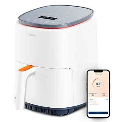 Abbildung von COSORI Lite Heissluftfritteuse 3.8L, voreingestelltes mehrstufiges Kochen, bis zu 230℃, Smart Steuerung, 1500W, 1 3 Portionen, kostenlos mit Online Rezepten, Spülmaschinenfest, Weiß