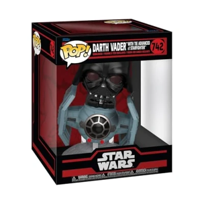 Abbildung von Funko Pop Star Wars Darth Vador mit Tie Advanced x1 Starfighter Figur