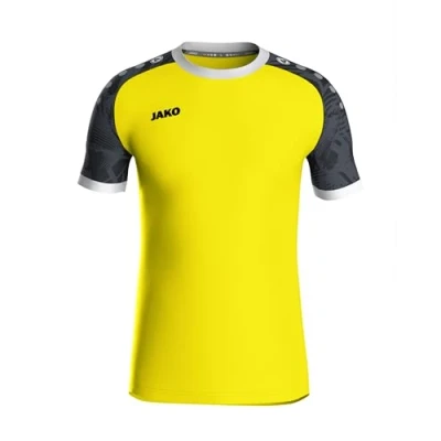 Abbildung von JAKO ICONIC Trikot Kinder Soft Yellow, Schwarz, Gr. 164 Nachhaltiges Sport Shirt kurzarm aus 100% recyceltem Polyester, Feuchtigkeitstransportierend