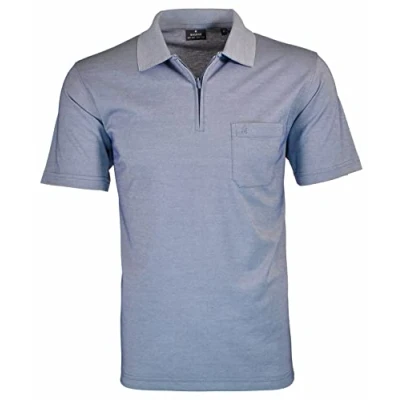 Abbildung von RAGMAN Herren Softknit Poloshirt mit Zip M, Taube 073