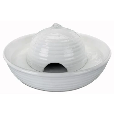 Abbildung von TRIXIE elektronischer Wasserspender &quot;Trinkbrunnen Vital Flow Mini, Keramik, 0,8 l/ø 24 x 10 cm, weiß&quot; 24468