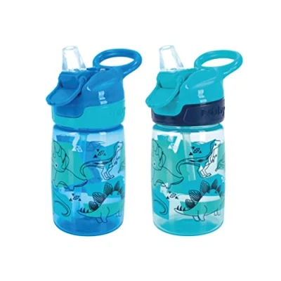 Abbildung von Nuby Incredible Gulp Trinkflasche kein Verschütten, aktive Schnabeltasse für Kleinkinder, 360 ml, Tragegriff, spülmaschinen und mikrowellengeeignet, geeignet Kinder ab 18 Monaten (Dinosaurier,
