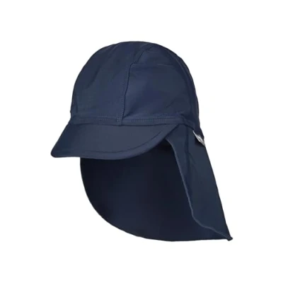Abbildung von Sterntaler Schirmmütze Nacken Uni Baby und Kinder Mütze mit Nackenschutz UV Schutz 50+ Bademütze Kopfbedeckung Schwimmbad Strand Unisex Bademode Marine, Größe 55