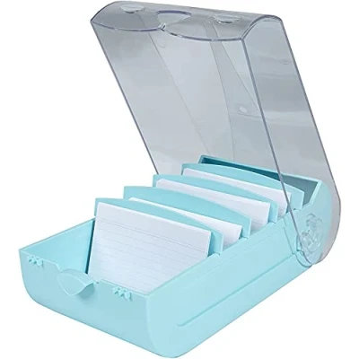 Abbildung von Exacompta 5336323D Lernkartei Bunnybox Pastellgrün DIN A8 quer inklusive 100 Karteikarten. Originelle Karteikartenbox zum einfachen Vokabeln lernen dank 5 Fächer Lernsystem für 600 Karteikarten