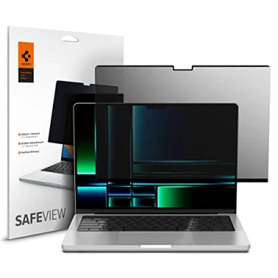 Abbildung von Spigen SafeView Magnetischer Blickschutzfilter für MacBook Pro 14 Zoll (M4 / M4 Max M3 Serie M2 M1 Serie), Sichtschutzfilter, Privacy Schutz, Anti Fingerabdruck